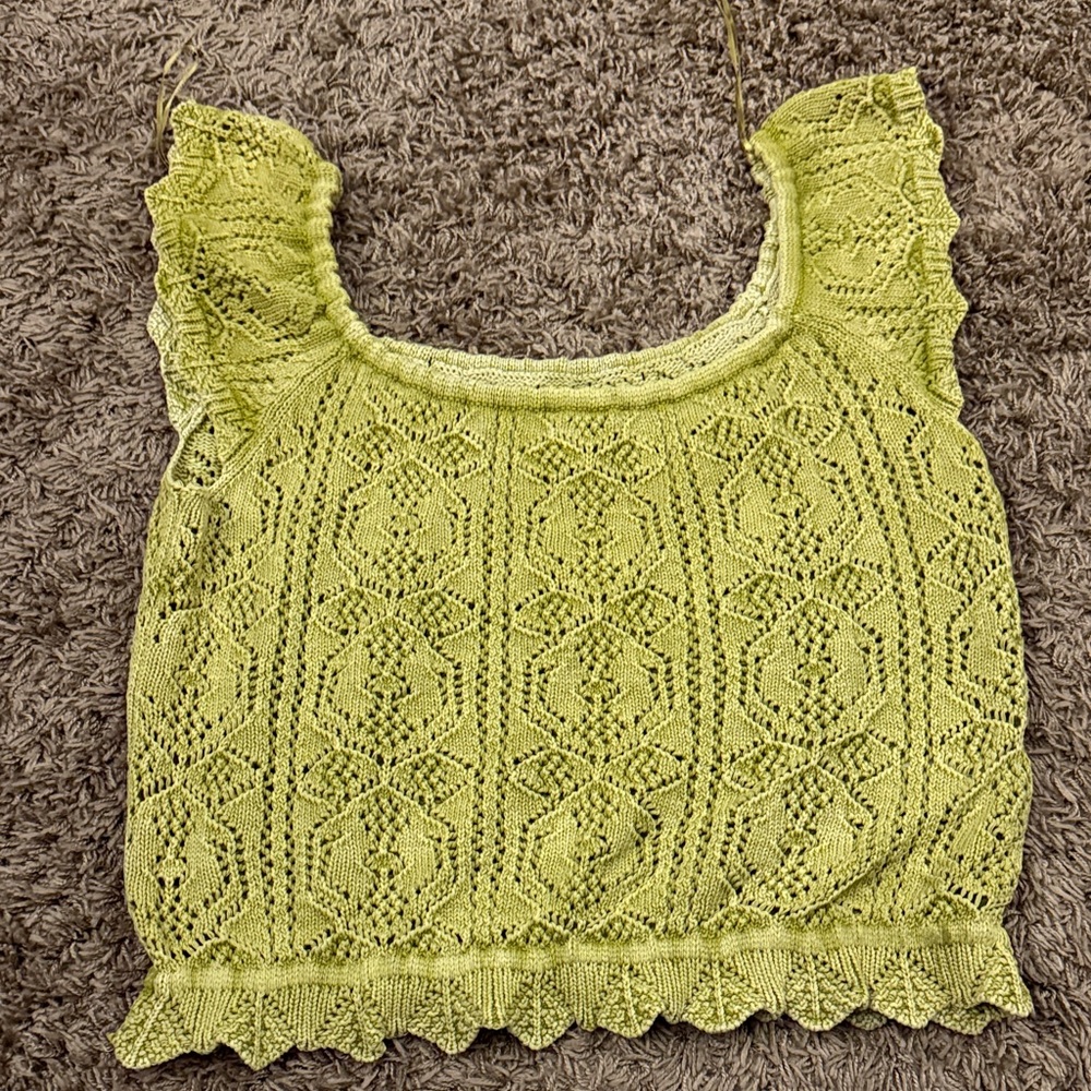 Lucky Brand Lime Knit Blouse